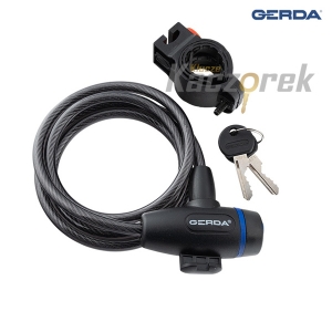 Bezpečnostní zařízení na kolo Gerda 529 - lankový zámek na kolo s rukojetí FLEX 1200/8S - černý